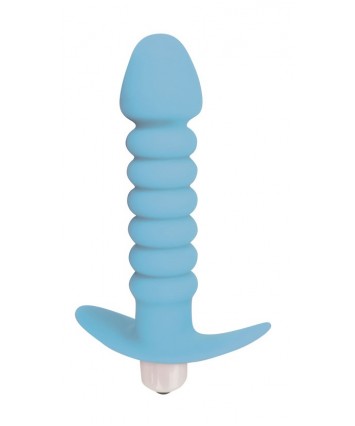 Анальная втулка с вибрацией Sweet Toys голубая 11,5 см