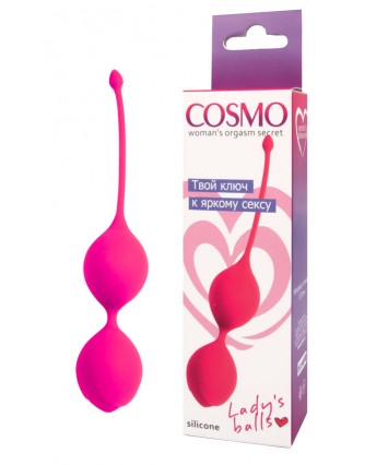 Вагинальные шарики Cosmo розовые неон 17 см