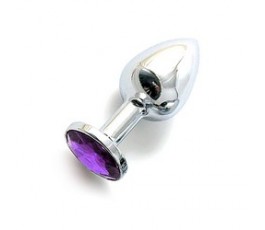 Анальная втулка с кристаллом Small фиолетовый 7 см