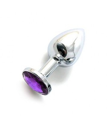 Анальная втулка с кристаллом Small фиолетовый 7 см