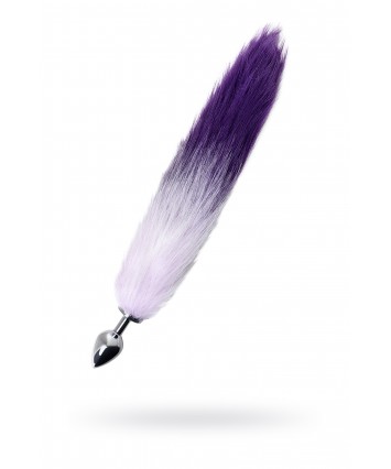 Анальная втулка с бело-фиолетовым хвостом Medium 45 см