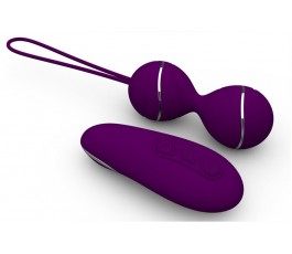 Вагинальные шарики с вибрацией и пультом Hyman фиолетовые 