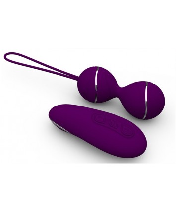 Вагинальные шарики с вибрацией и пультом Hyman фиолетовые 
