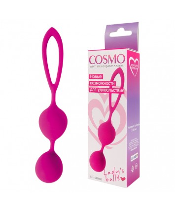 Вагинальные шарики Cosmo малиновые 17 см