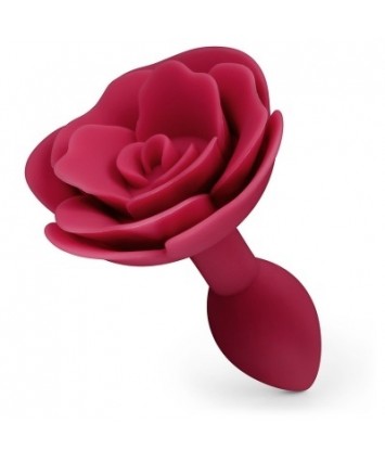 Анальная пробка силикон Роза красная  8 см