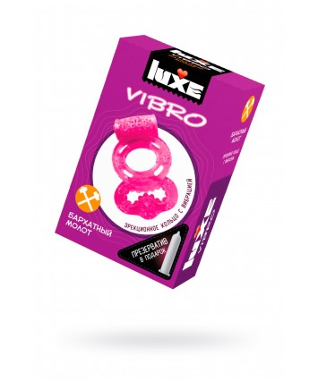 Виброкольцо Бархатный молот + презерватив Luxe Vibro 1 шт
