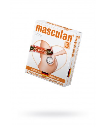 Презервативы Masculan Ultra Long Pleasure кольца и пупырышки с анестетиком 3 шт
