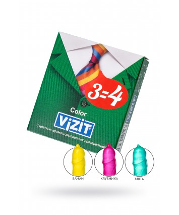 Презервативы Vizit цветные ароматизированные № 3