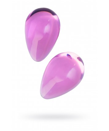 Вагинальные шарики в виде капельки стекло розовые 2,6 см