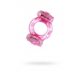 Кольцо эрекционное с двойной вибрацией розовое