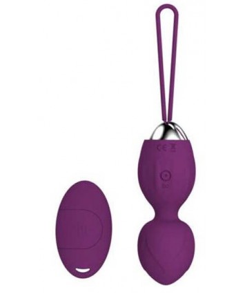 Вагинальные шарики с вибрацией и пультом Ada фиолетовые 
