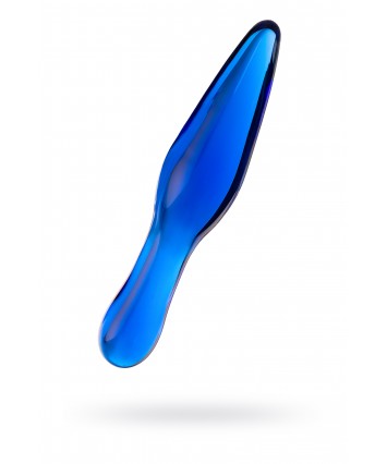 Анальная втулка стеклянная синяя 18 см