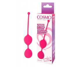 Вагинальные шарики Cosmo розовые неон 16 см