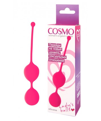 Вагинальные шарики Cosmo розовые неон 16 см