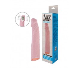 Насадка на пенис с вибрацией Sex Expert телесная 18 см