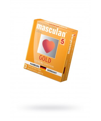 Презервативы Masculan 5 Ultra золотого цвета 3 шт