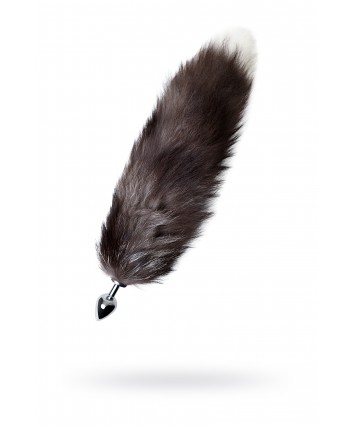 Анальная втулка с хвостом черно-бурой лисы 2,7 см