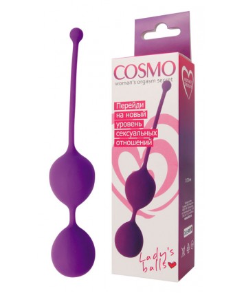 Вагинальные шарики Cosmo фиолетовые 16 см