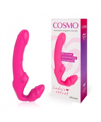 Безремневой страпон Cosmo розовый 21,8 см