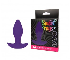 Анальная втулка Sweet Toys с вибрацией фиолетовая 8,5 см